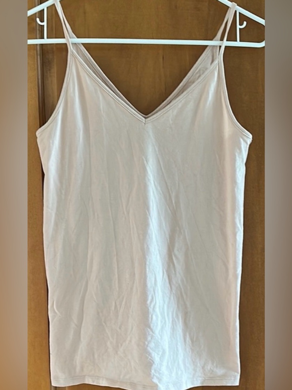 LOFT Outlet Pale Pink Camisole Cami Tank Top V-Neck Cotton Stretchy Women Size L